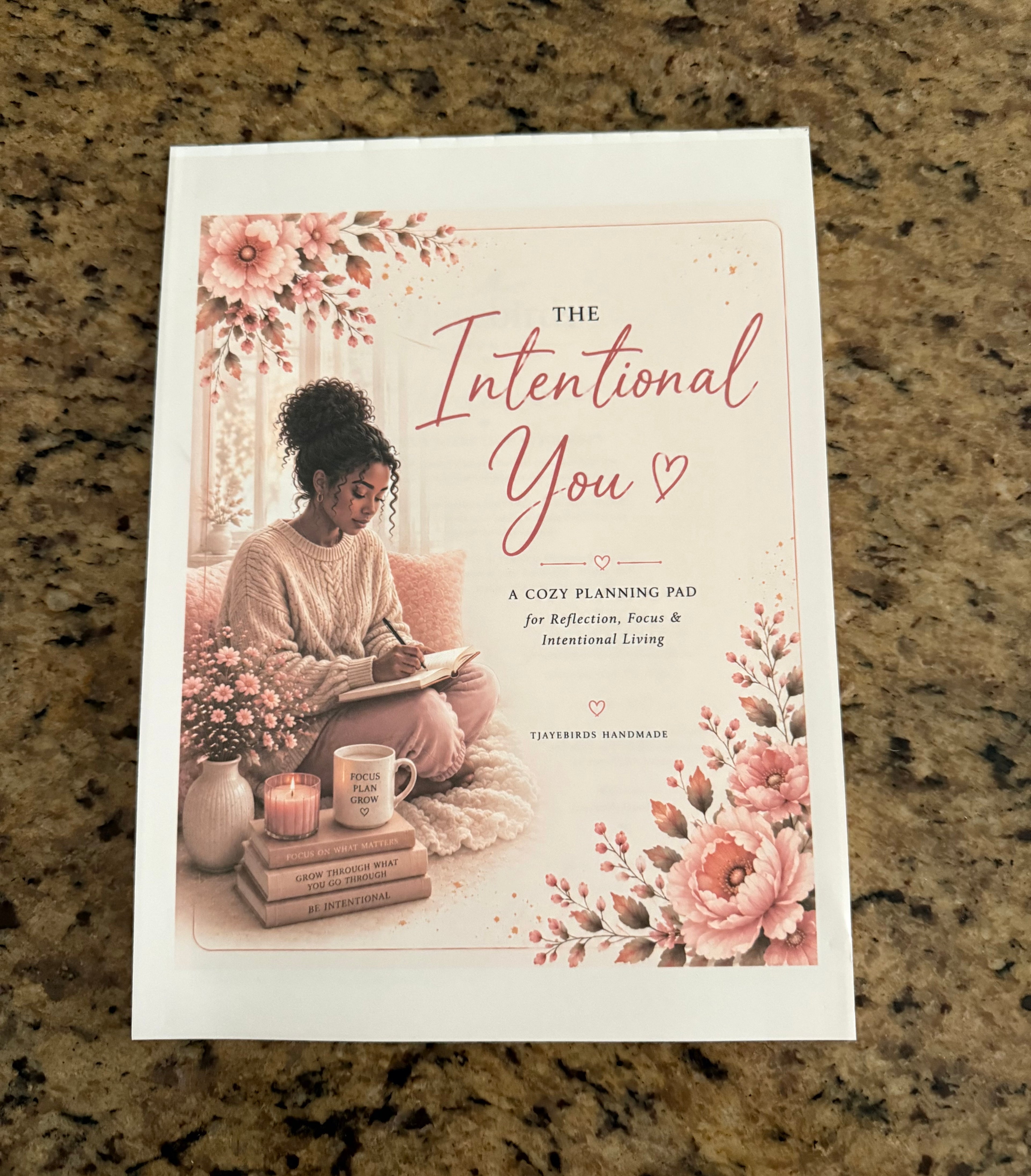 Rose Reflection Planning Pad – Weekly, Monthly & Priority Tear-Off Sheets